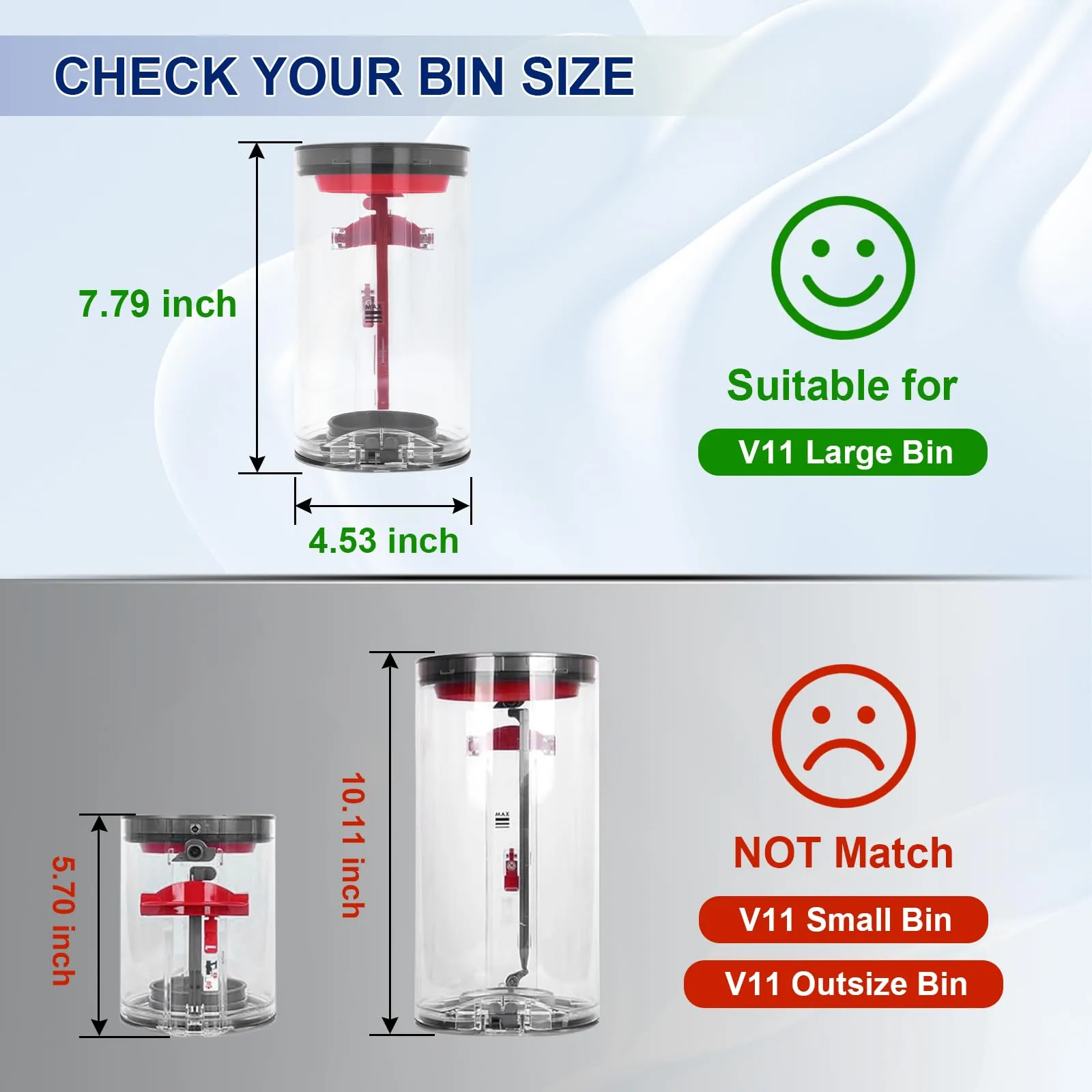 Dust Bin for Dyson V11 V15 SV14 SV15 SV22 - Large Replacement Canister Compatible Part No. 970050-01 - Image 3