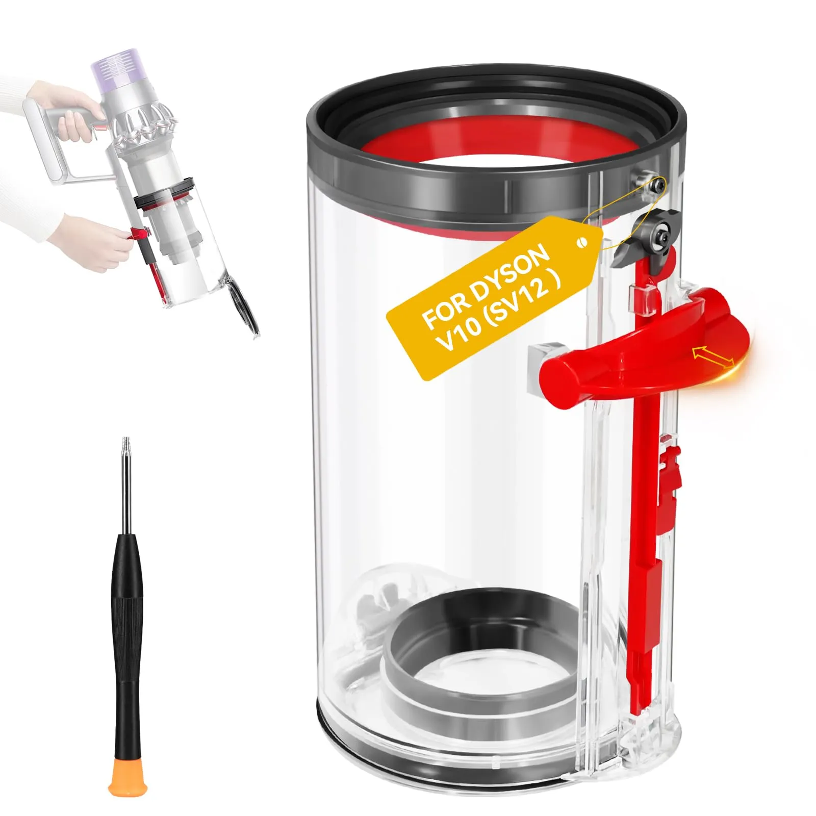 Dust Bin Replacement for Dyson V10 (SV12) Absolute Animal Vacuum Cleaner - Durable & Easy Install