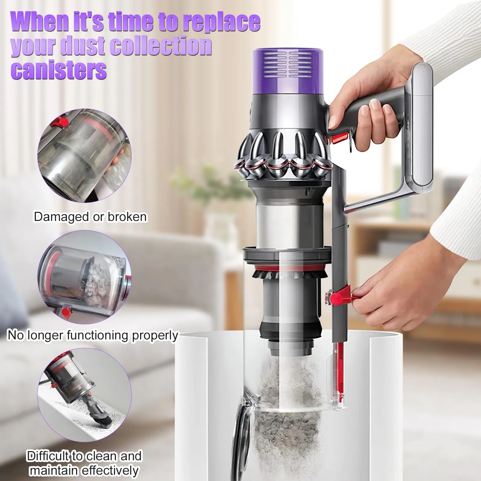 Dust Bin Replacement for Dyson V10 (SV12) Absolute Animal Vacuum Cleaner - Durable & Easy Install - Image 4