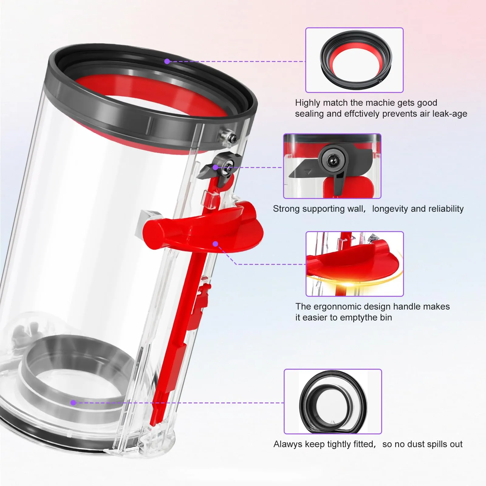Dust Bin Replacement for Dyson V10 (SV12) Absolute Animal Vacuum Cleaner - Durable & Easy Install - Image 5
