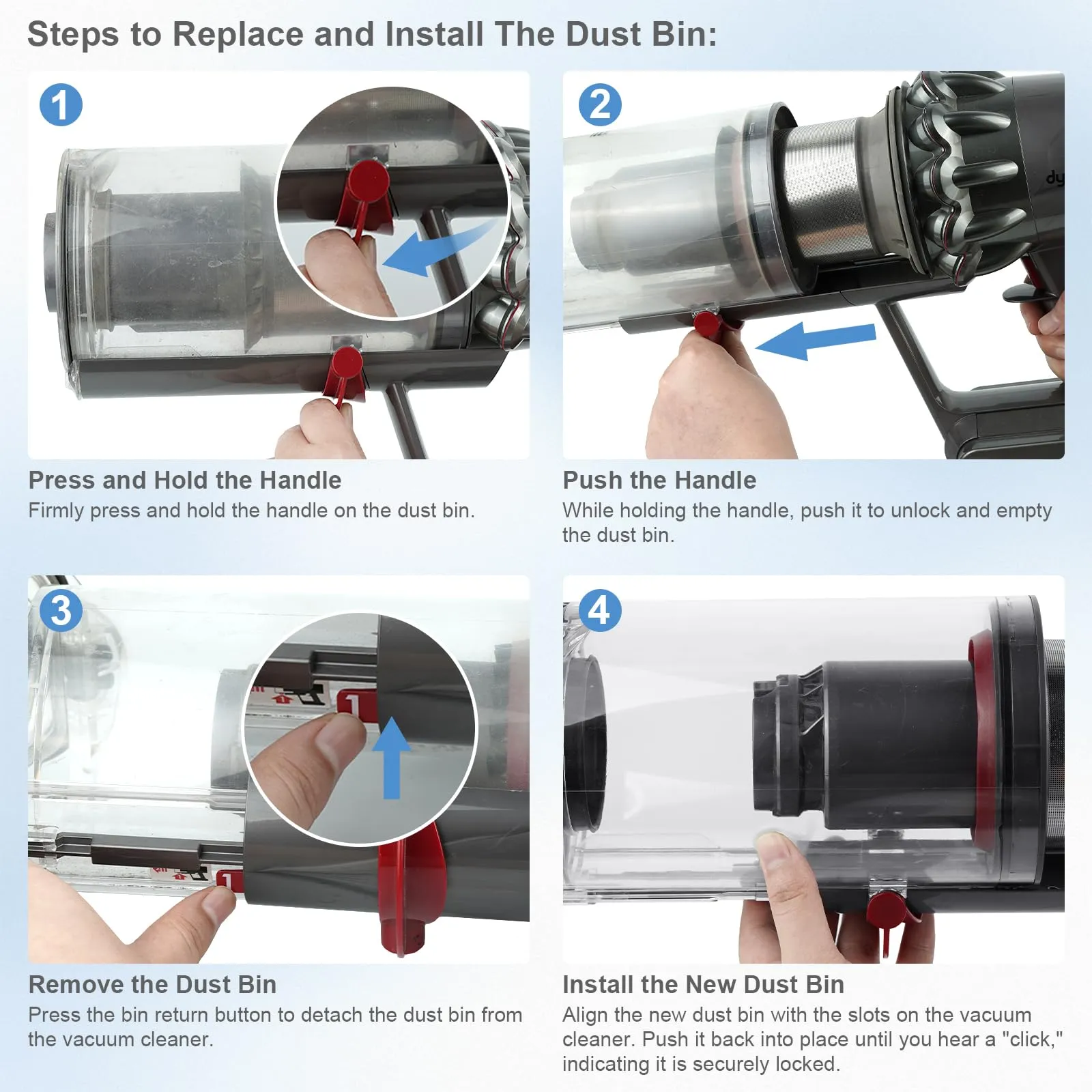 Dust Bin Replacement for Dyson V10 SV12 Vacuum Cleaners, 8-Inch Canister, Compatible with V10 Absolute/Animal - Image 7