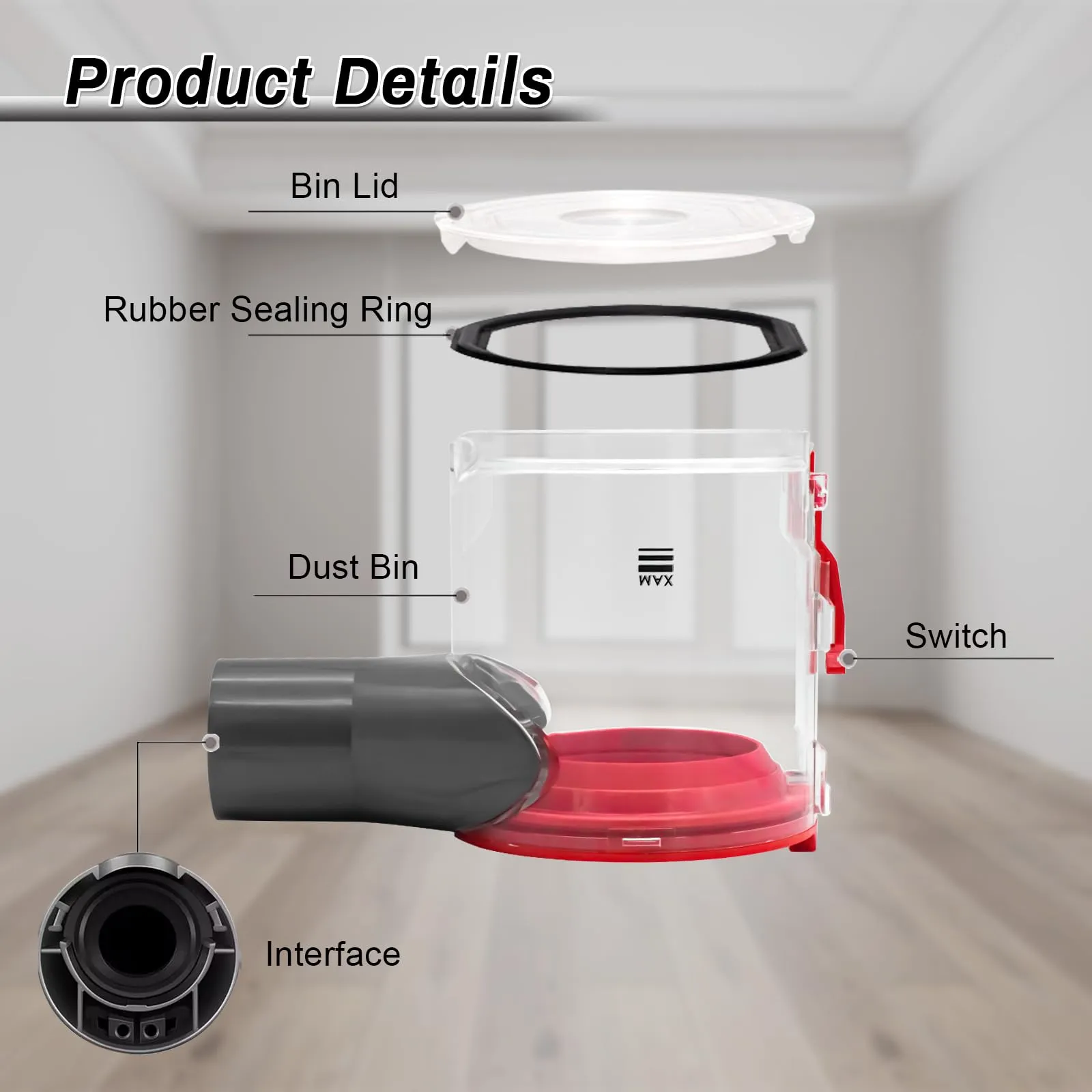 Dust Bin Replacement for Dyson V7 V8 SV10 SV11 Vacuum Cleaner Canister Parts - Bolan-Tech 2 Dust Bin Replacement for Dyson V7 V8 SV10 SV11 Vacuum Cleaner Canister Parts - Bolan-Tech - Image 2