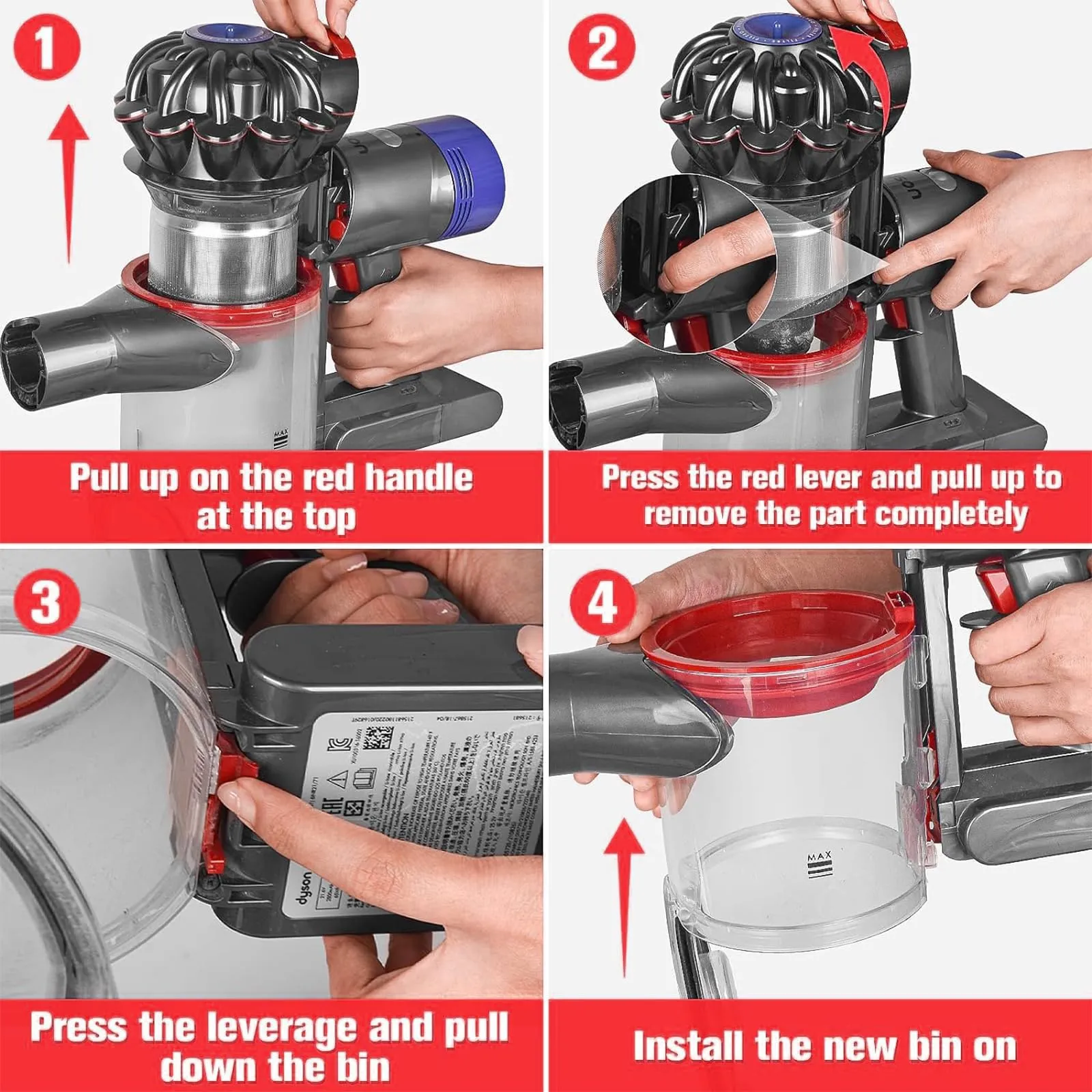 Dust Bin Replacement for Dyson V7 V8 SV10 SV11 Vacuum Cleaner Canister Parts - Bolan-Tech 6 Dust Bin Replacement for Dyson V7 V8 SV10 SV11 Vacuum Cleaner Canister Parts - Bolan-Tech - Image 6