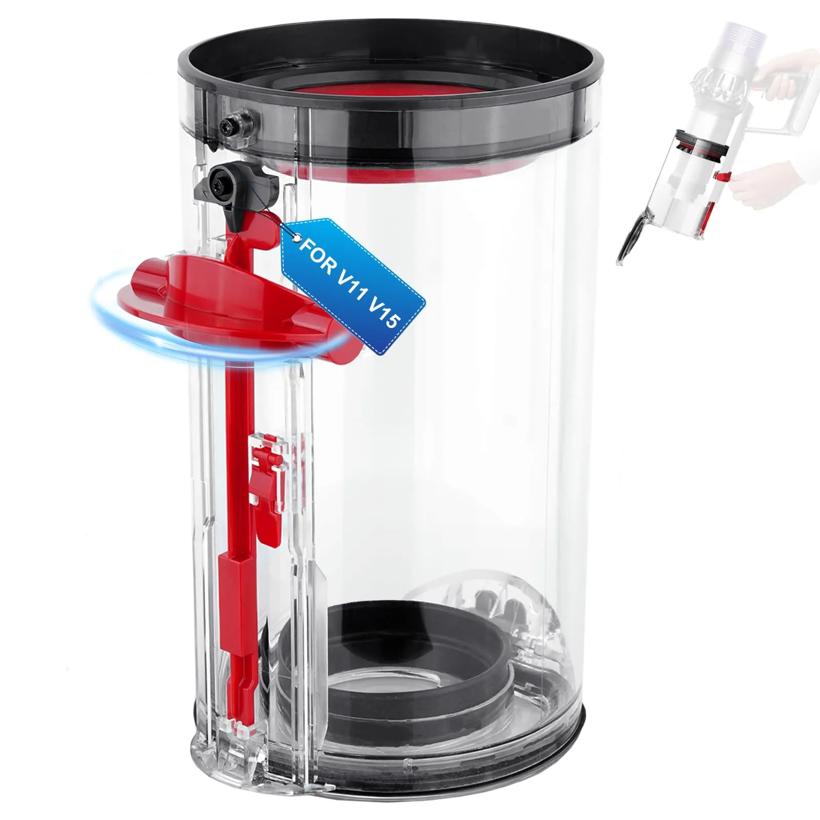 Dust Bin Vacuum Replacement Canister for Dyson V11 V15 - Large Canister Compatible Parts