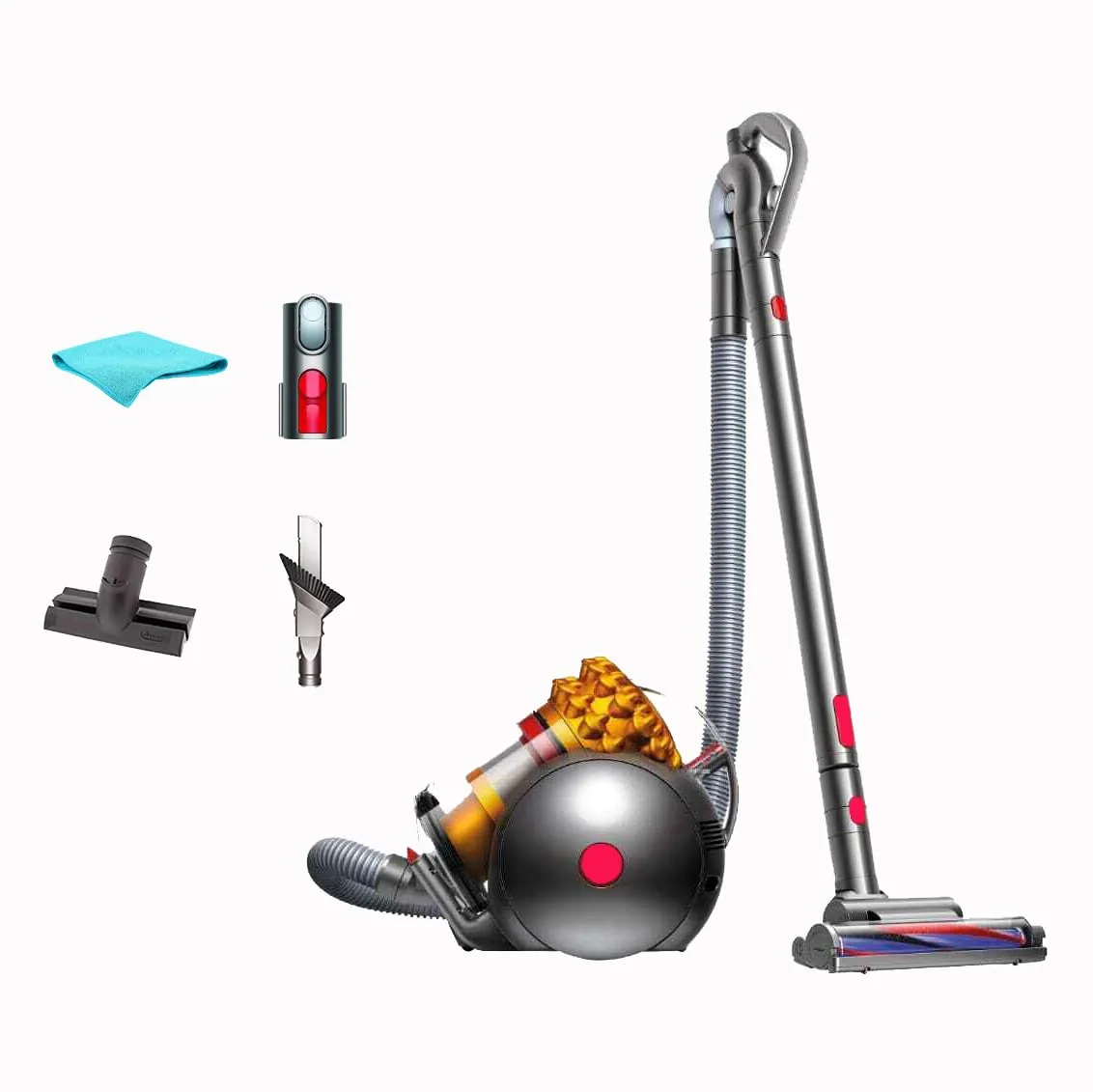Dyson Big Ball Turbinehead Pro Bagless Vacuum - HEPA Filter, Strong Suction, Yellow/Iron, Renewed