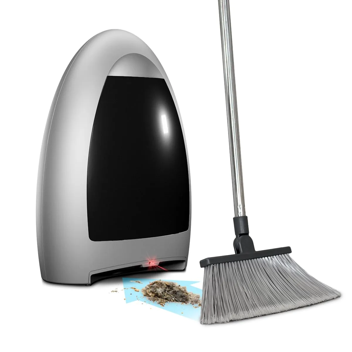 EyeVac Home Touchless Vacuum - Automatic Dustpan for Pet Hair, Dirt, Kitchen - 1000W (Silver)