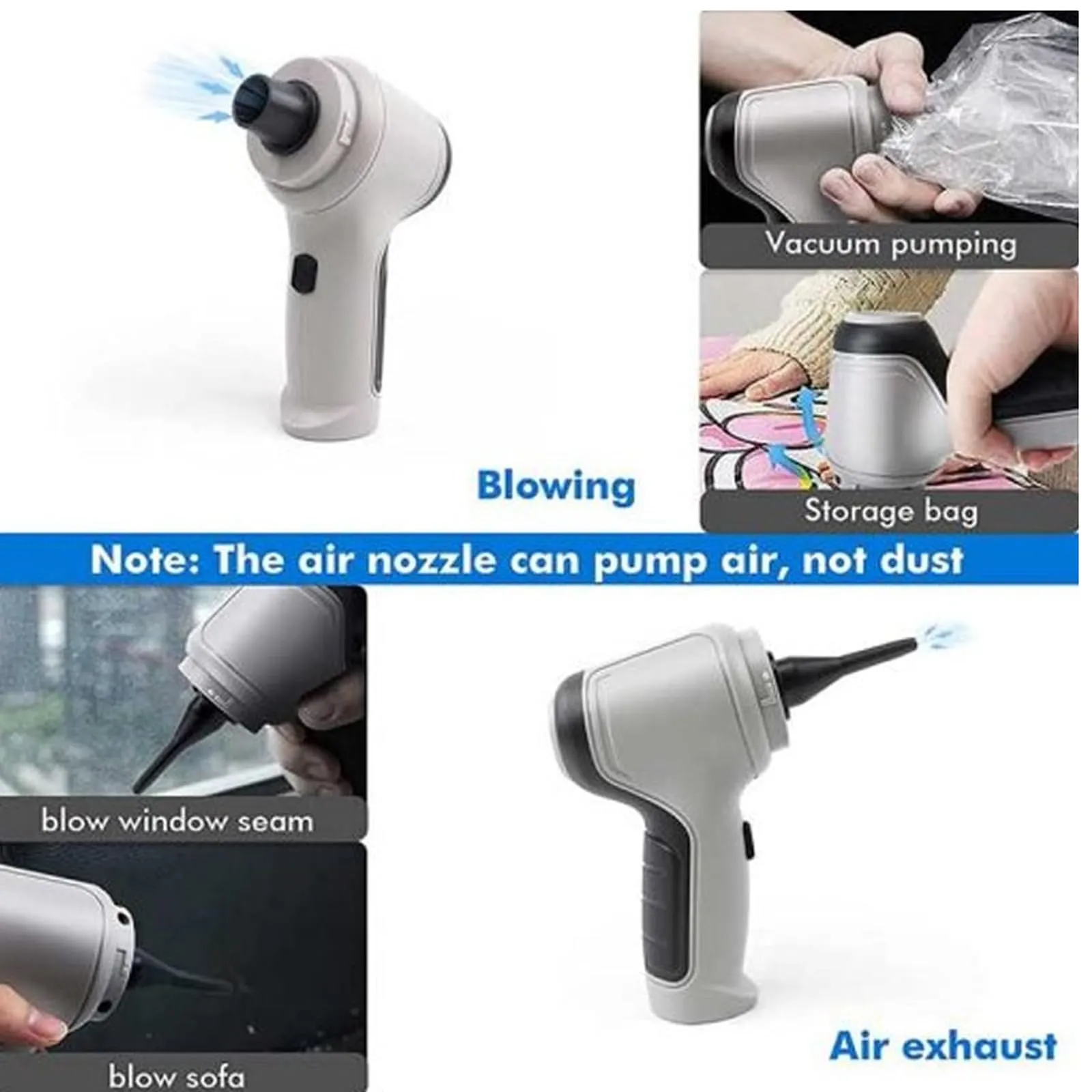 Ez Vac Pro Handheld Vacuum - 12000PA Cordless Cleaner for Home, Car & Office - Gray Color 6 Ez Vac Pro Handheld Vacuum - 12000PA Cordless Cleaner for Home, Car & Office - Gray Color - Image 6