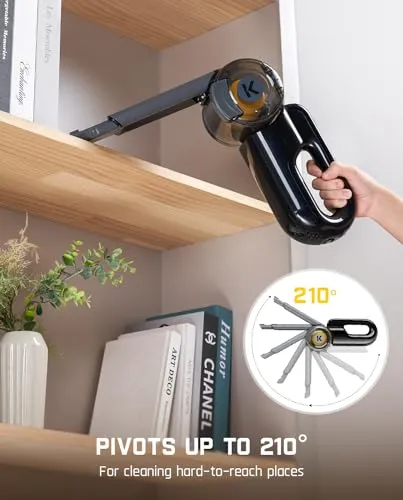 Fanttik Fold V10 Mate Pivot Car Vacuum, 14000Pa Cordless Vacuum with LED Display & Light, 16.9 oz - Image 2