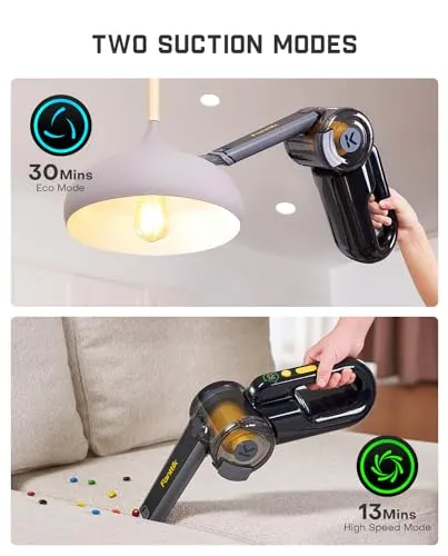 Fanttik Fold V10 Mate Pivot Car Vacuum, 14000Pa Cordless Vacuum with LED Display & Light, 16.9 oz - Image 4
