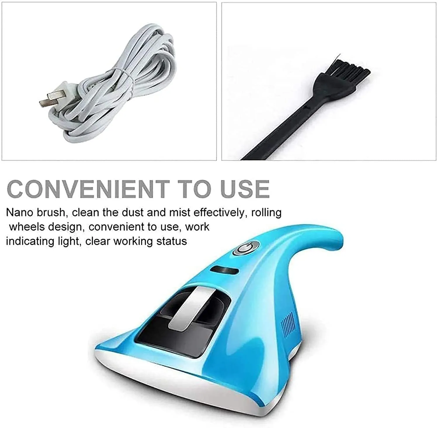 Flyingqin Handheld Vacuum Cleaner 12KPa Suction for Mattresses Sofas Bed, Lightweight Blue Design 5 Flyingqin Handheld Vacuum Cleaner 12KPa Suction for Mattresses Sofas Bed, Lightweight Blue Design - Image 5