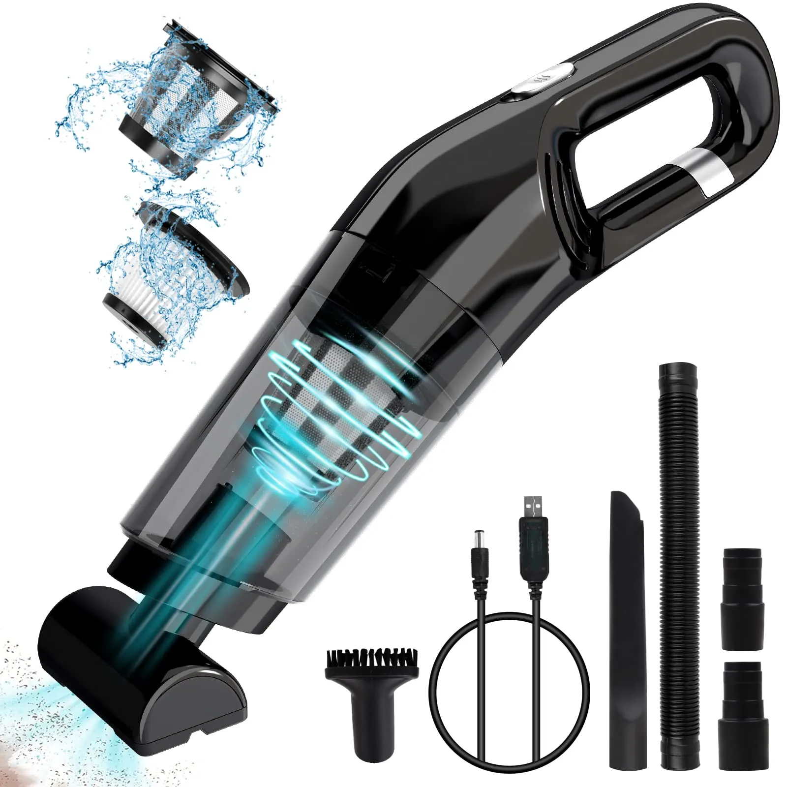 Hand Held Vacuum Cordless: Mini Lightweight Car Vacuum Cleaner, 9000PA High Power, Rechargeable