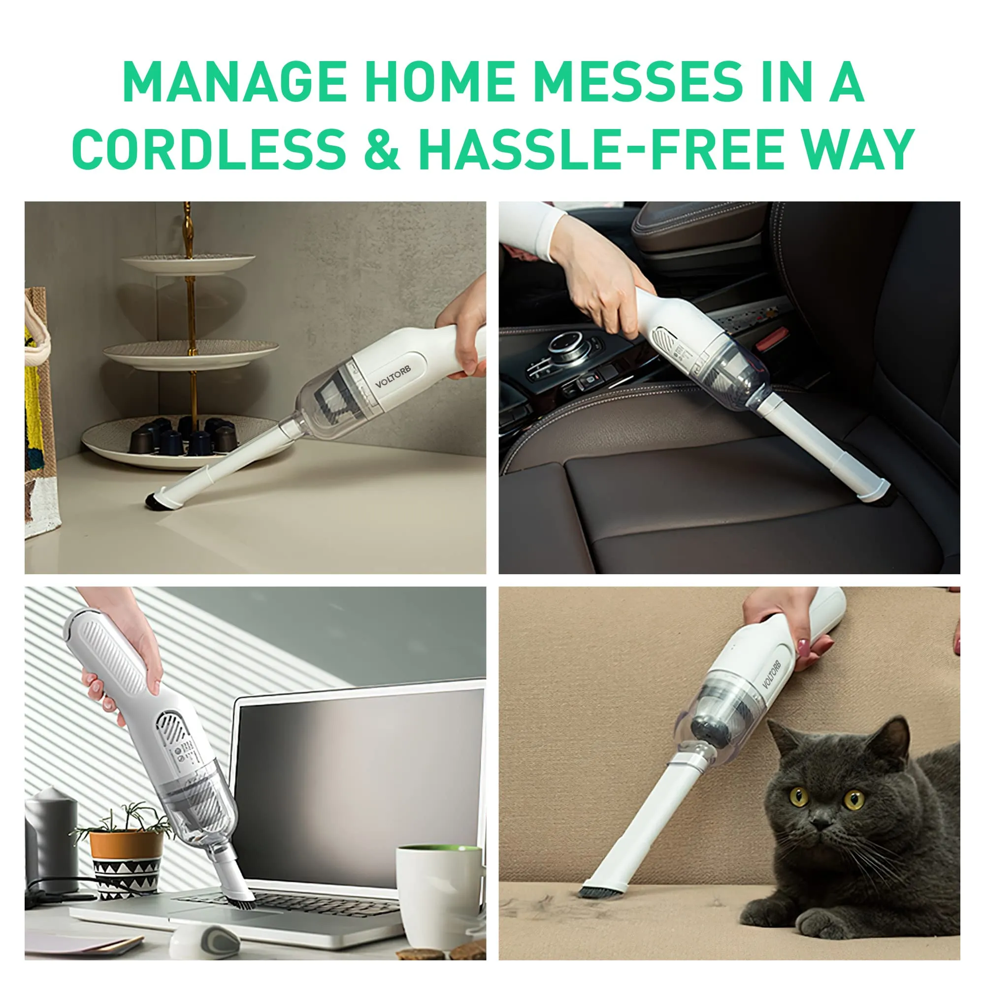 Handheld Cordless Vacuum Cleaner - 5KPA Suction, Ultra-Lightweight, USB Charging, Mini Car & Home - Image 5