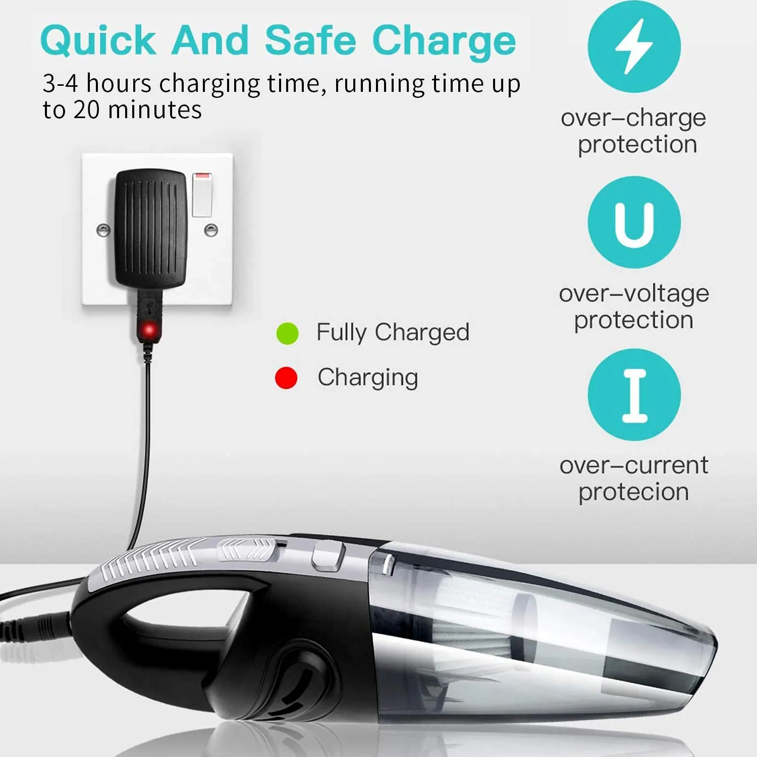 Handheld Cordless Vacuum Cleaner for Home & Car - 2200mAh Rechargeable, 120W, 6000PA Suction - Image 4