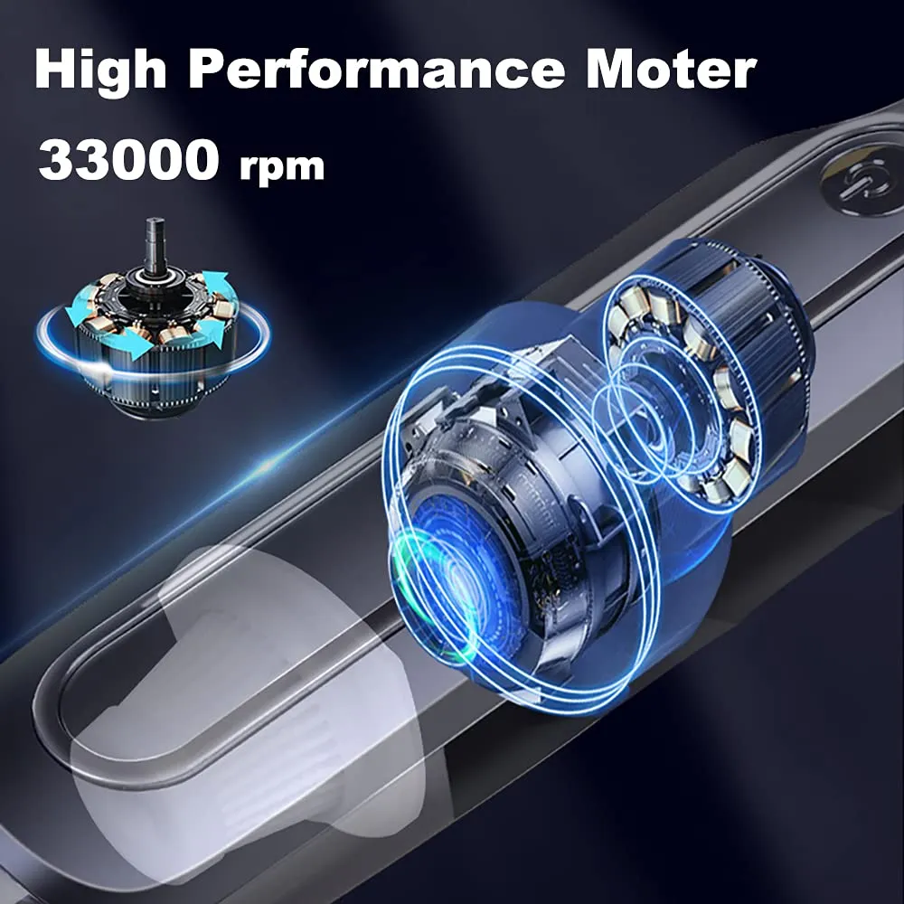 Handheld Vacuum 6000PA Rechargeable Mini Cordless Cleaner for Car, Home, Office & Pet Hair - Image 5