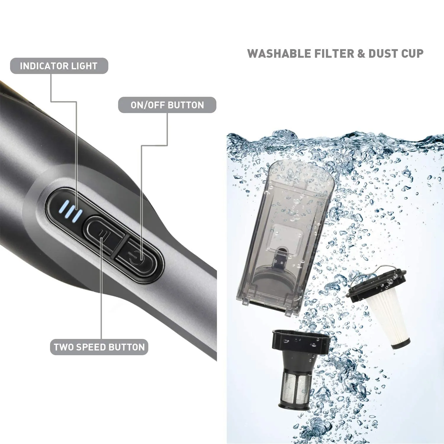 Handheld Vacuum Cleaner Cordless 13Kpa - Lightweight 1.4LB with Charging Dock & One-Touch Empty - Image 5