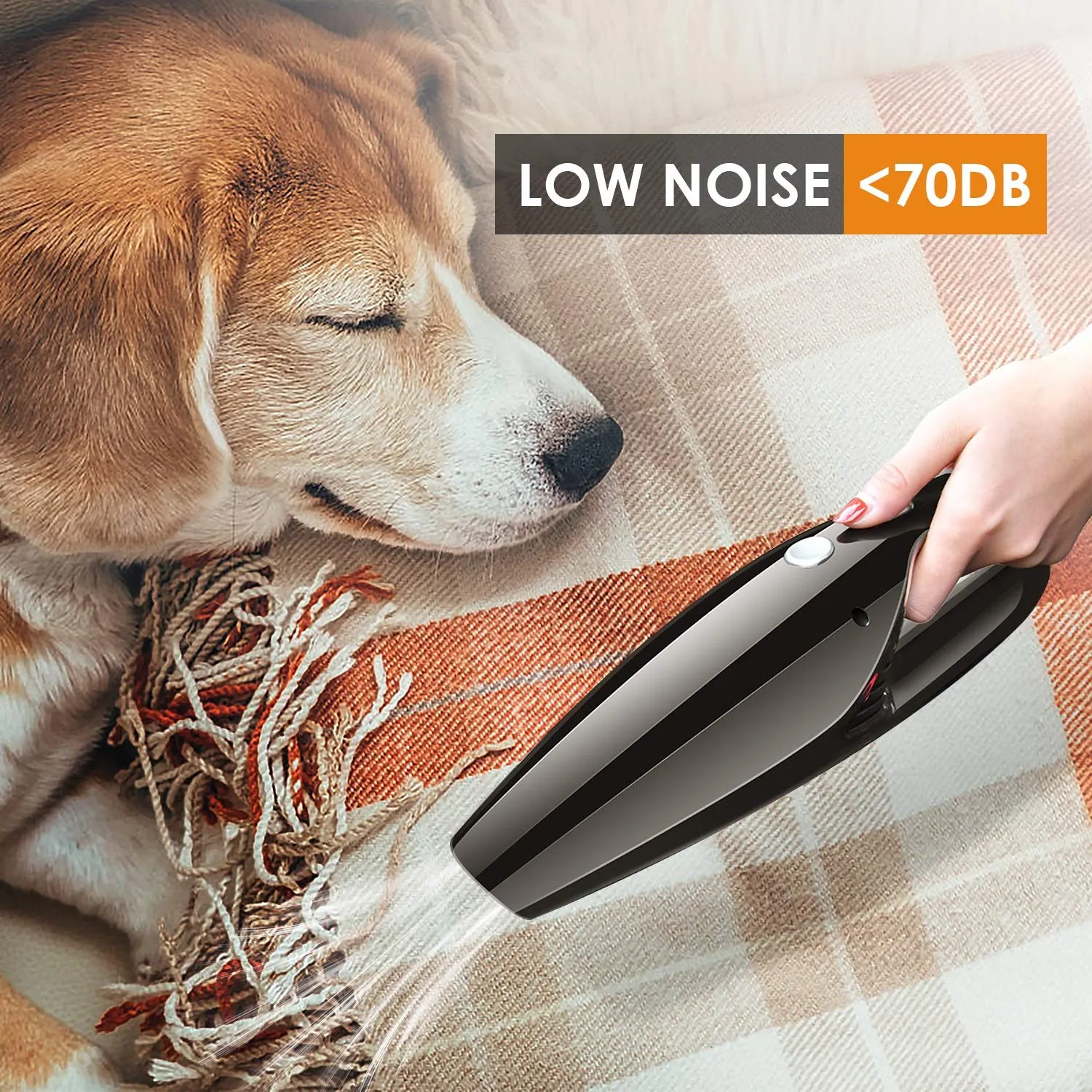 Handheld Vacuum Cleaner Cordless Rechargeable 7000PA Suction Power, Lightweight Black Mini Vac - Image 2