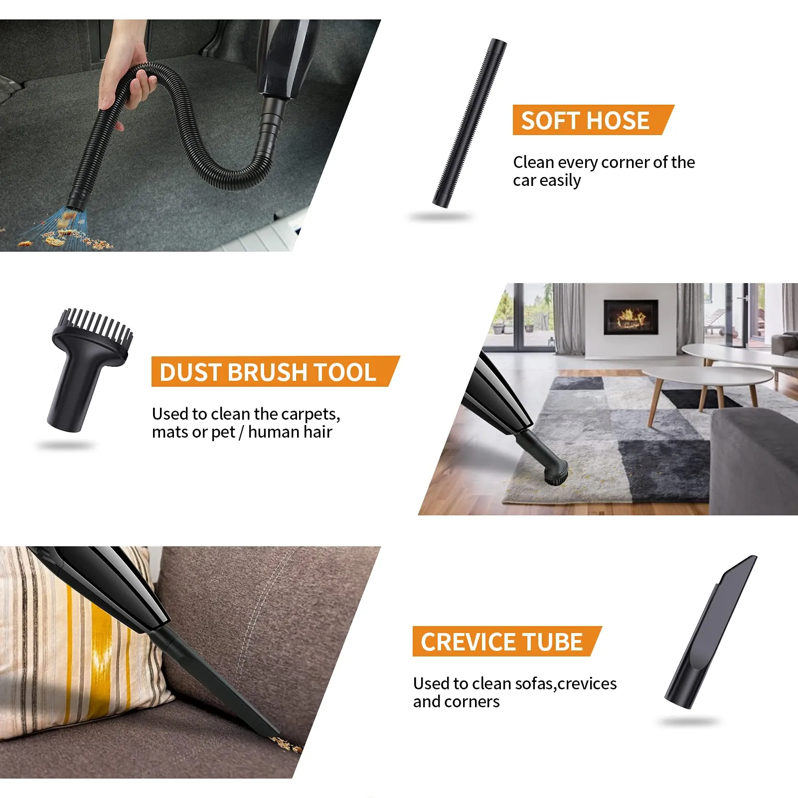 Handheld Vacuum Cleaner Cordless Rechargeable 7000PA Suction Power, Lightweight Black Mini Vac - Image 6