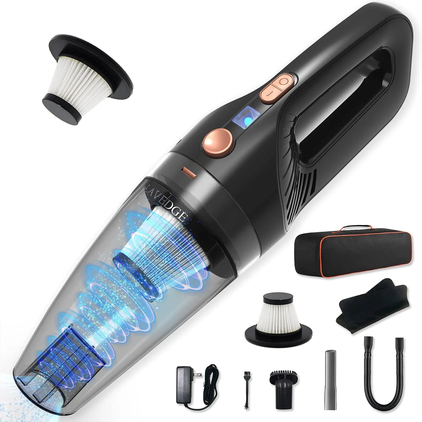 Handheld Vacuum Cordless Rechargeable, 9Kpa Powerful Suction Mini Cleaner for Home, Office, Car