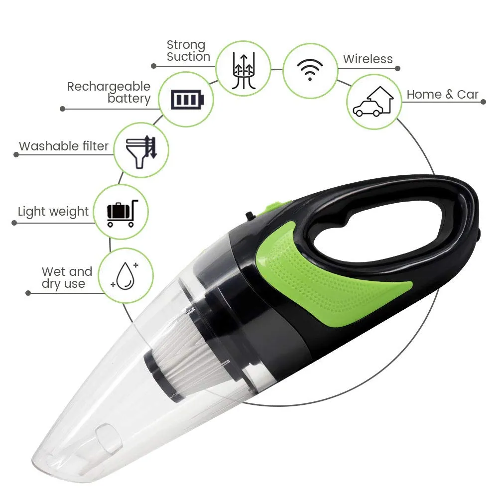 HiKiNS Cordless Handheld Car Vacuum Cleaner 120W Strong Suction Wet Dry Use for Home, Car, Office - Image 2