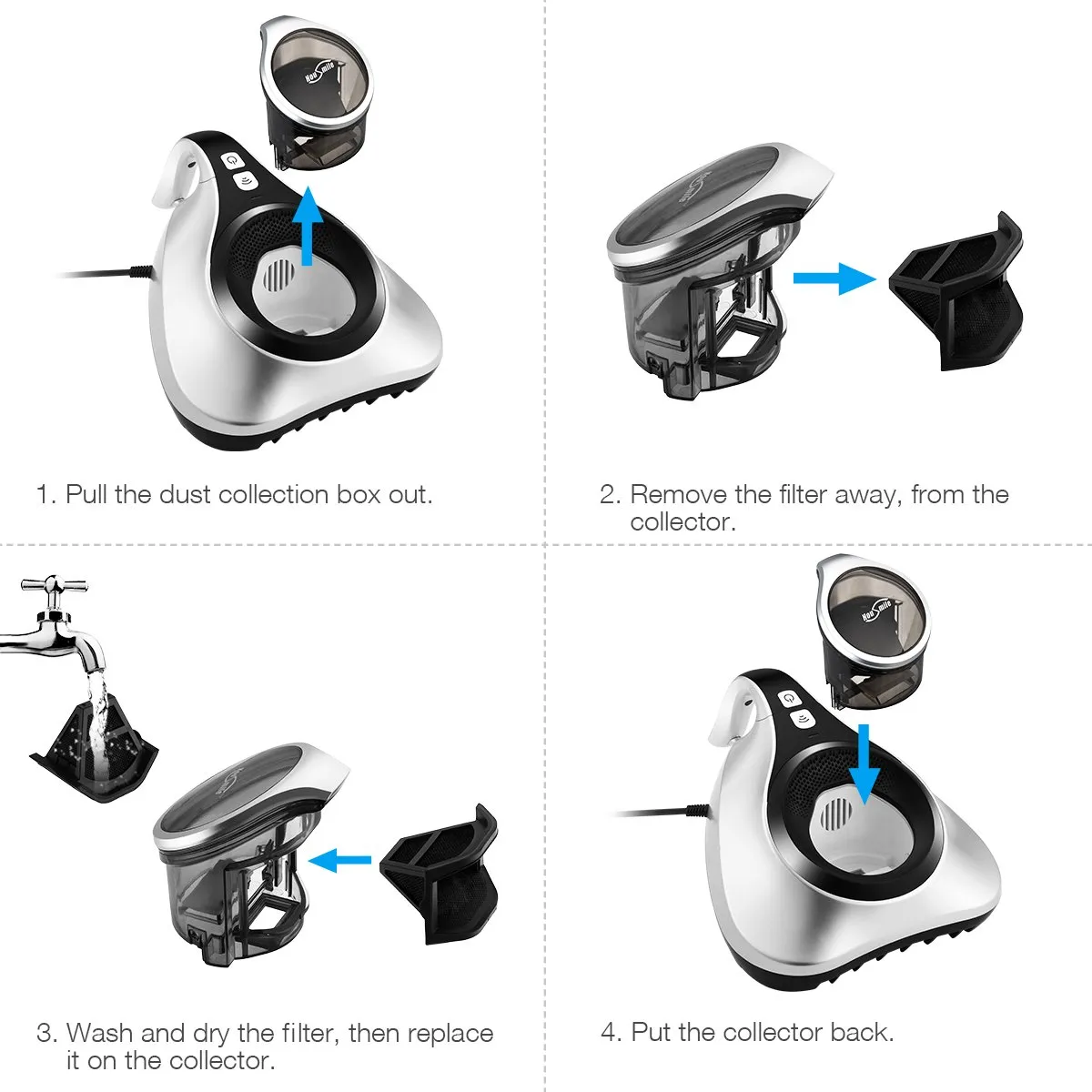 Housmile Handheld Bed Vacuum Cleaner with UV Light, HEPA Filter, Powerful Suction for Mattresses & Sofas - Image 3