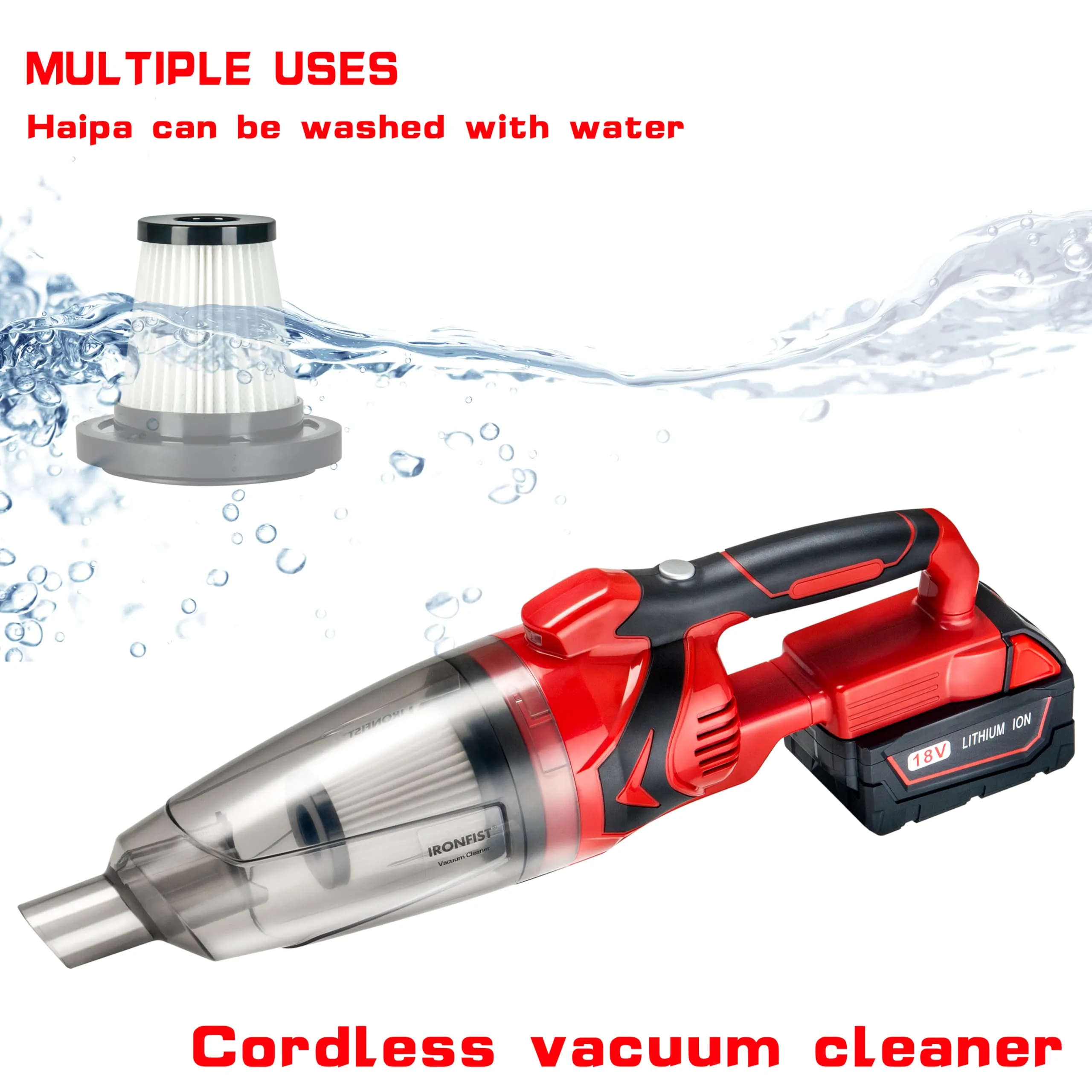 IRONFIST Cordless Vacuum Cleaner for Milwaukee M18 Batteries - Portable Handheld for Hard Floors & Carpets - Image 3