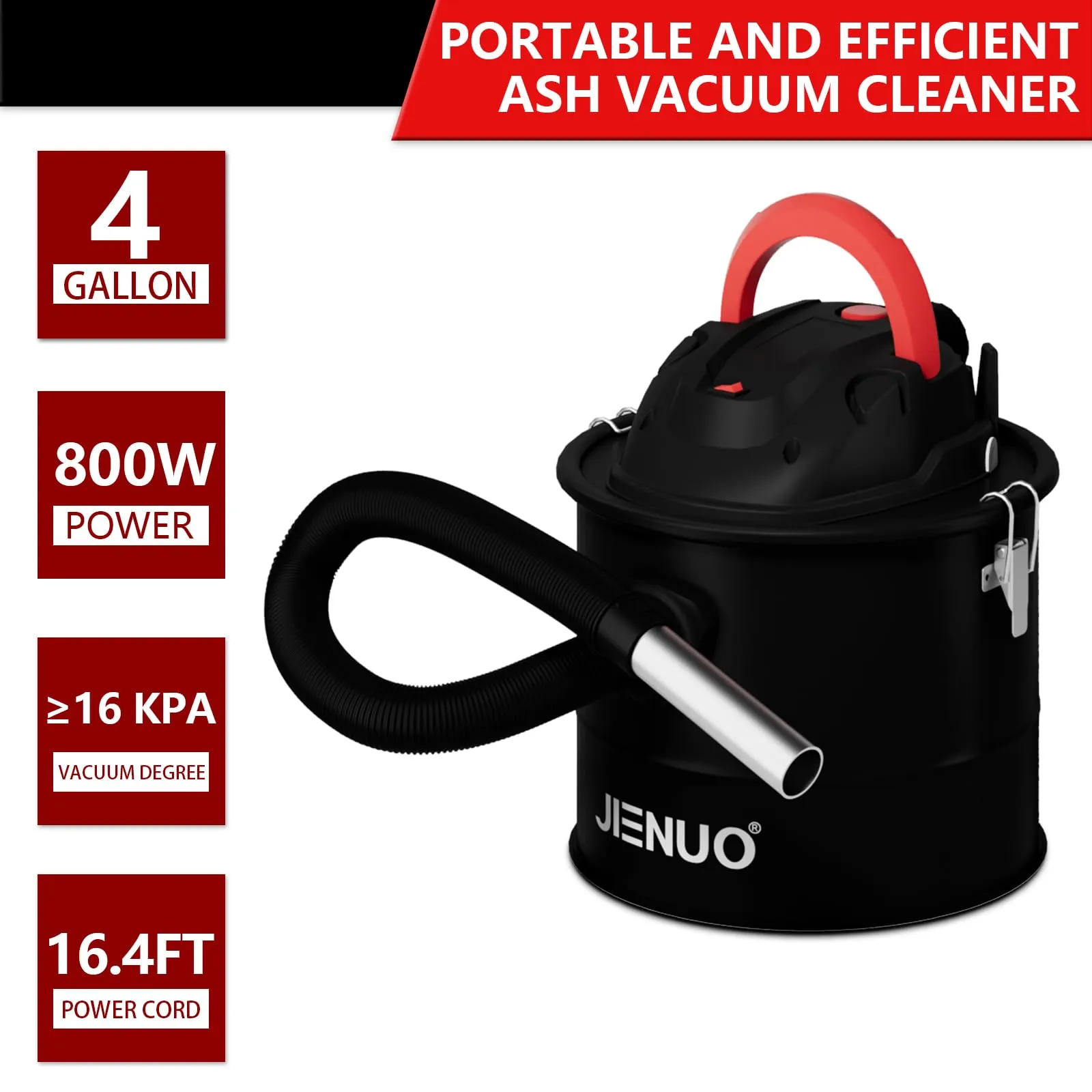 JIENUO 4 Gallon Ash Vacuum Cleaner with 1000W Suction, Semi Auto Filter Clean, Blower Function - Image 3