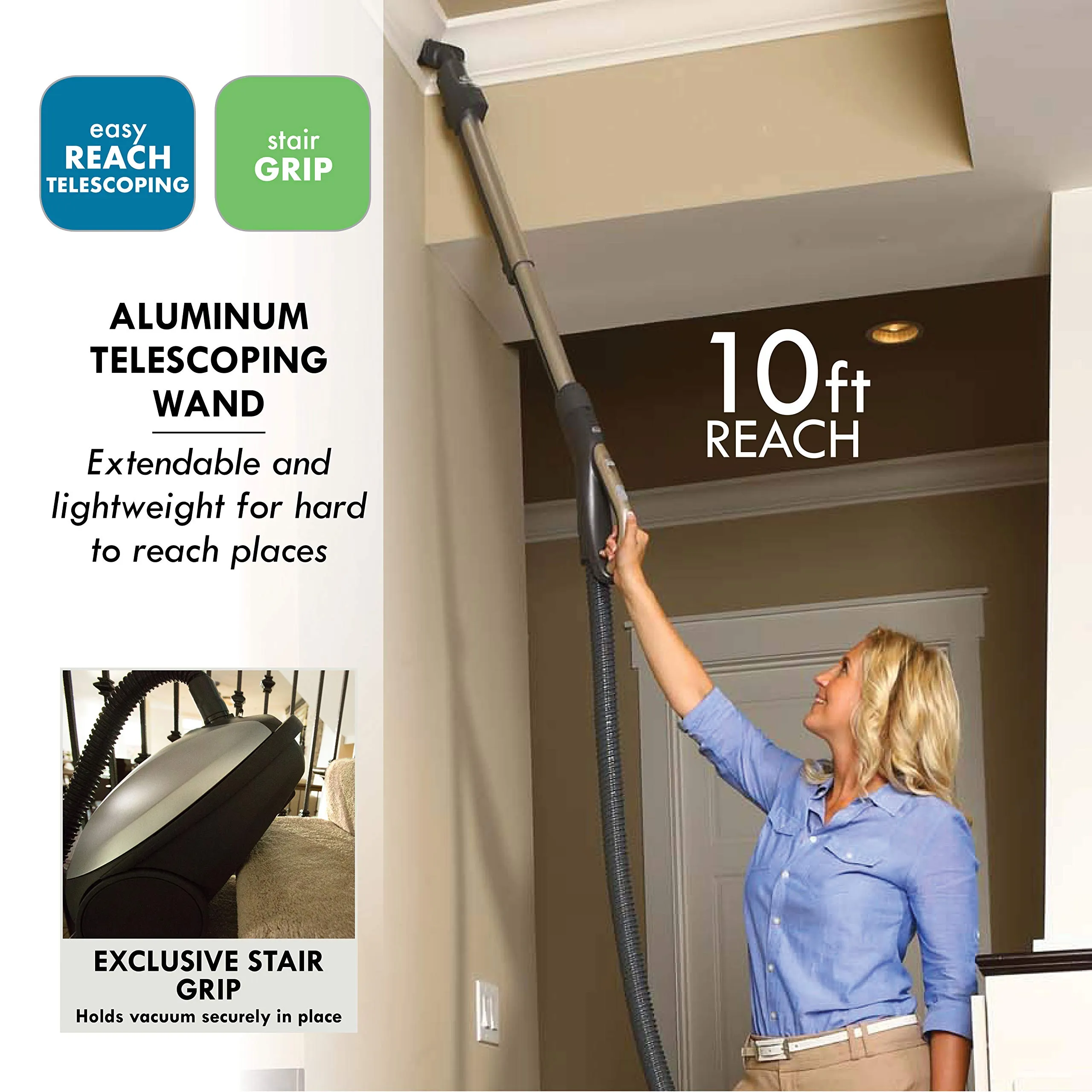 Kenmore Elite 81714 Pet Friendly Ultra Plush Bagged Canister Vacuum with HEPA Filter, Champagne - Image 7