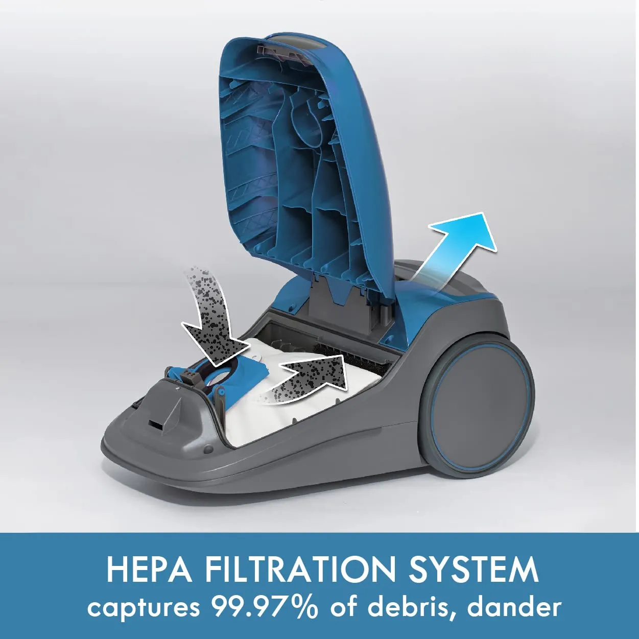 Kenmore Lightweight Bagged Canister Vacuum Cleaner - Pet Friendly, HEPA, 4 Tools, Blue, 20 lbs - Image 4