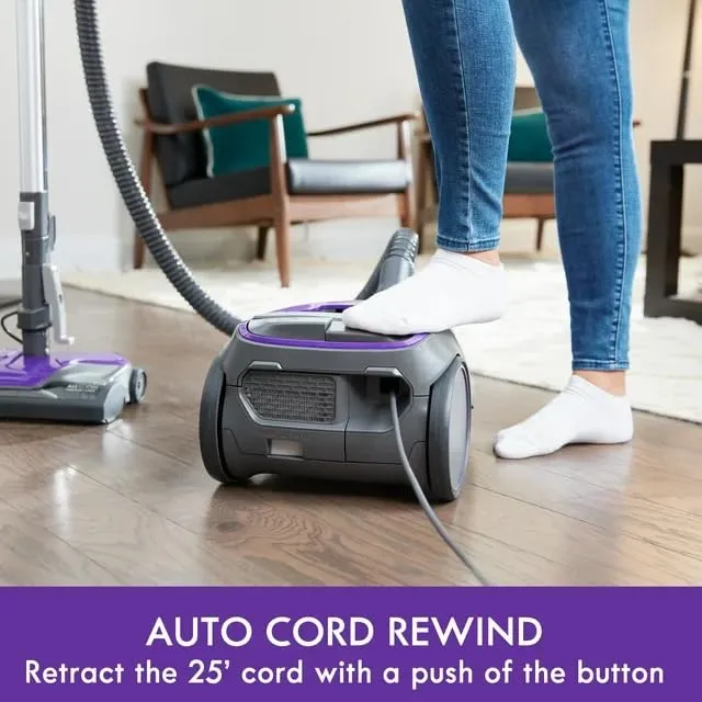 Kenmores 200 Series Bagged Canister Vacuum - HEPA Filtration, Adjustable Height, Purple - Image 3