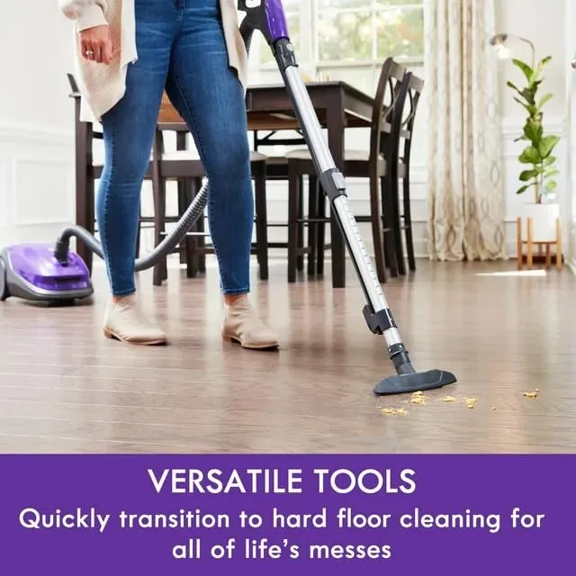 Kenmores 200 Series Bagged Canister Vacuum - HEPA Filtration, Adjustable Height, Purple - Image 4