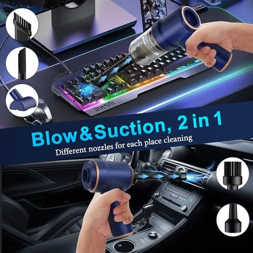 KMM Handheld Car Vacuum Cleaner 9000Pa, 120W Wet & Dry Cleaner with LED Light & Multi-Nozzles - Image 2