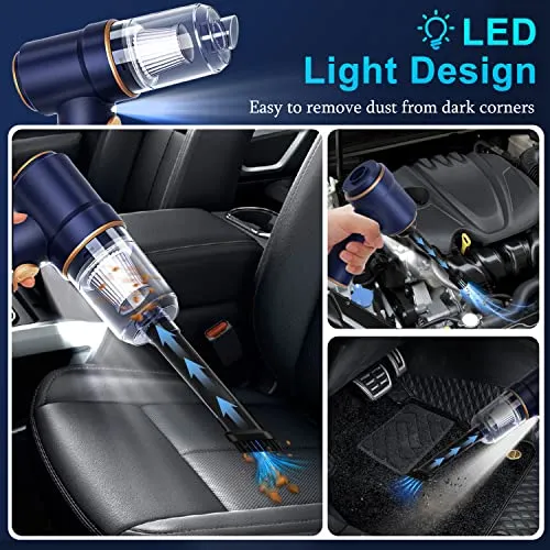 KMM Handheld Car Vacuum Cleaner 9000Pa, 120W Wet & Dry Cleaner with LED Light & Multi-Nozzles - Image 7