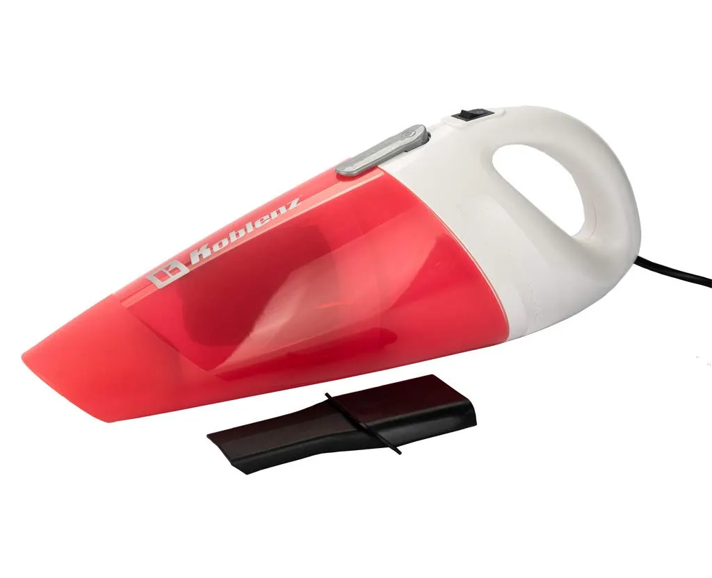 Koblenz Corded 120V Hand Vac - Lightweight, 400W Power, 18ft Cord, White/Pink for Pet Hair Cleaning