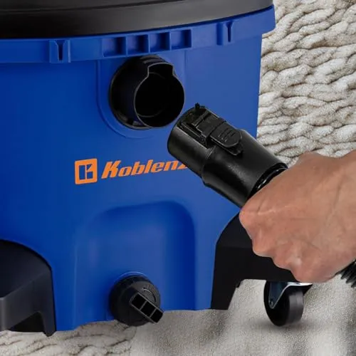 Koblenz WD-16 L4 Portable Wet-Dry Vacuum, 16 Gallon Tank, Powerful 6.5HP, Black & Blue - Image 7