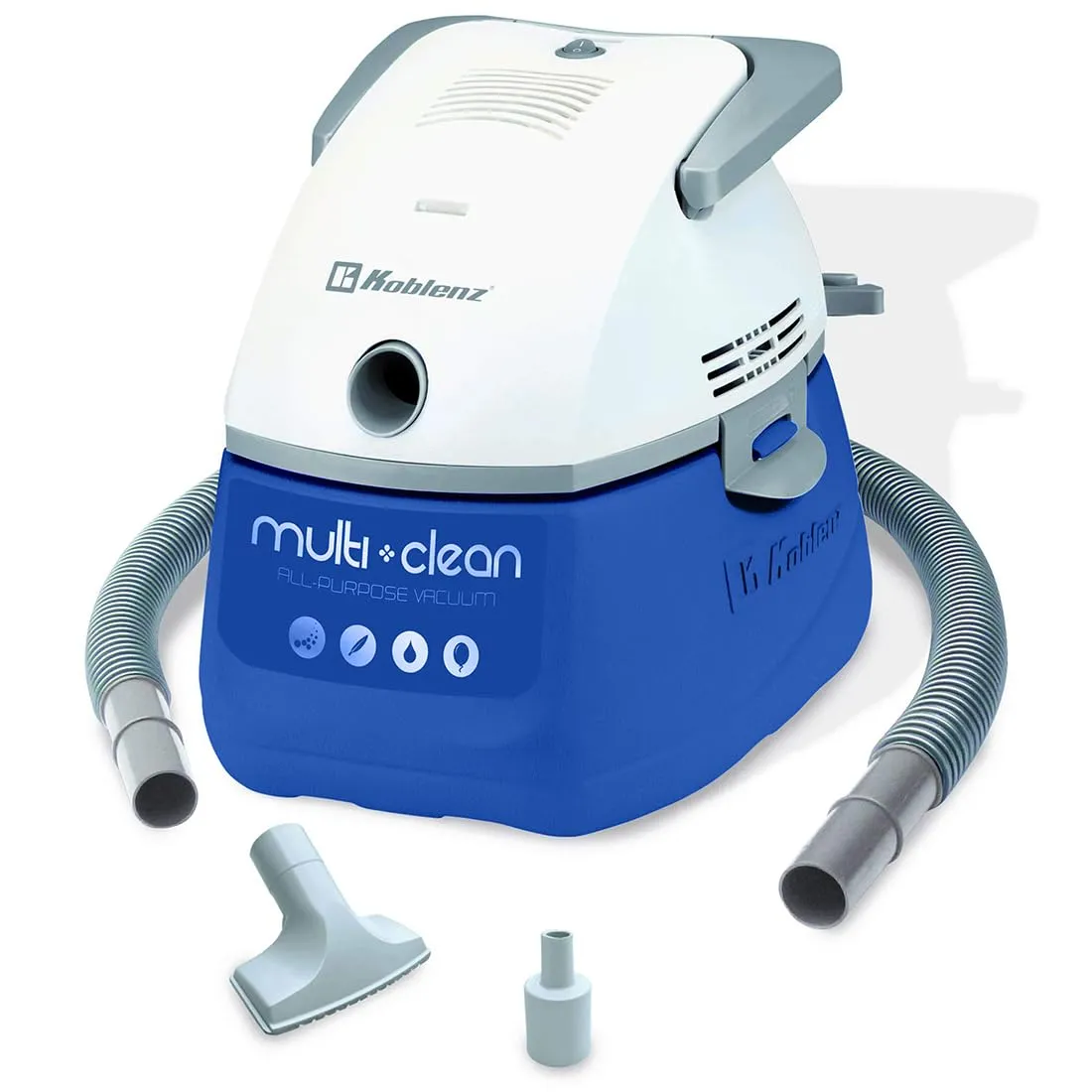 Koblenz WD-402 KG4 Portable Wet-Dry Vacuum Cleaner, 3 Gallon Tank, White+Blue - 3-in-1 Functionality