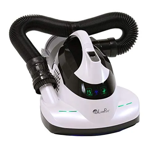 LivePure Ultramite Handheld Vacuum & Fabric Sanitizer - UVC Light, HEPA Filter, Dual Motor Brush, Anti-Allergen