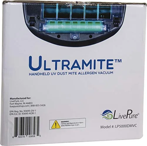 LivePure Ultramite Handheld Vacuum & Fabric Sanitizer - UVC Light, HEPA Filter, Dual Motor Brush, Anti-Allergen - Image 2