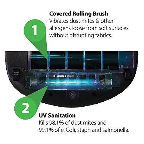 LivePure Ultramite Handheld Vacuum & Fabric Sanitizer - UVC Light, HEPA Filter, Dual Motor Brush, Anti-Allergen - Image 4