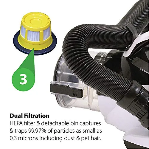 LivePure Ultramite Handheld Vacuum & Fabric Sanitizer - UVC Light, HEPA Filter, Dual Motor Brush, Anti-Allergen - Image 5