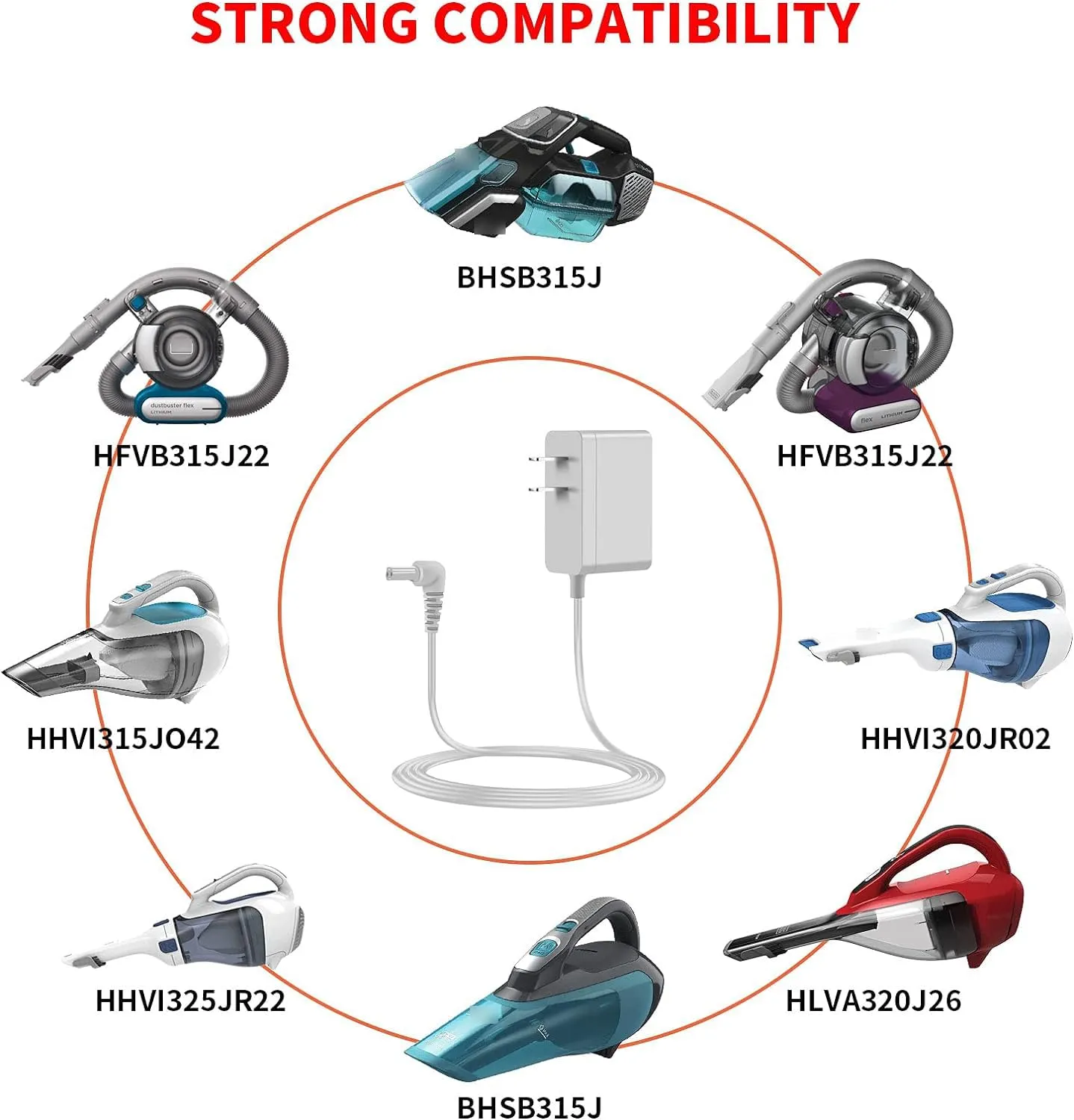 MEROM 15V Charger for Black & Decker Handheld Vacuum - Genuine White Replacement Cord - Image 4