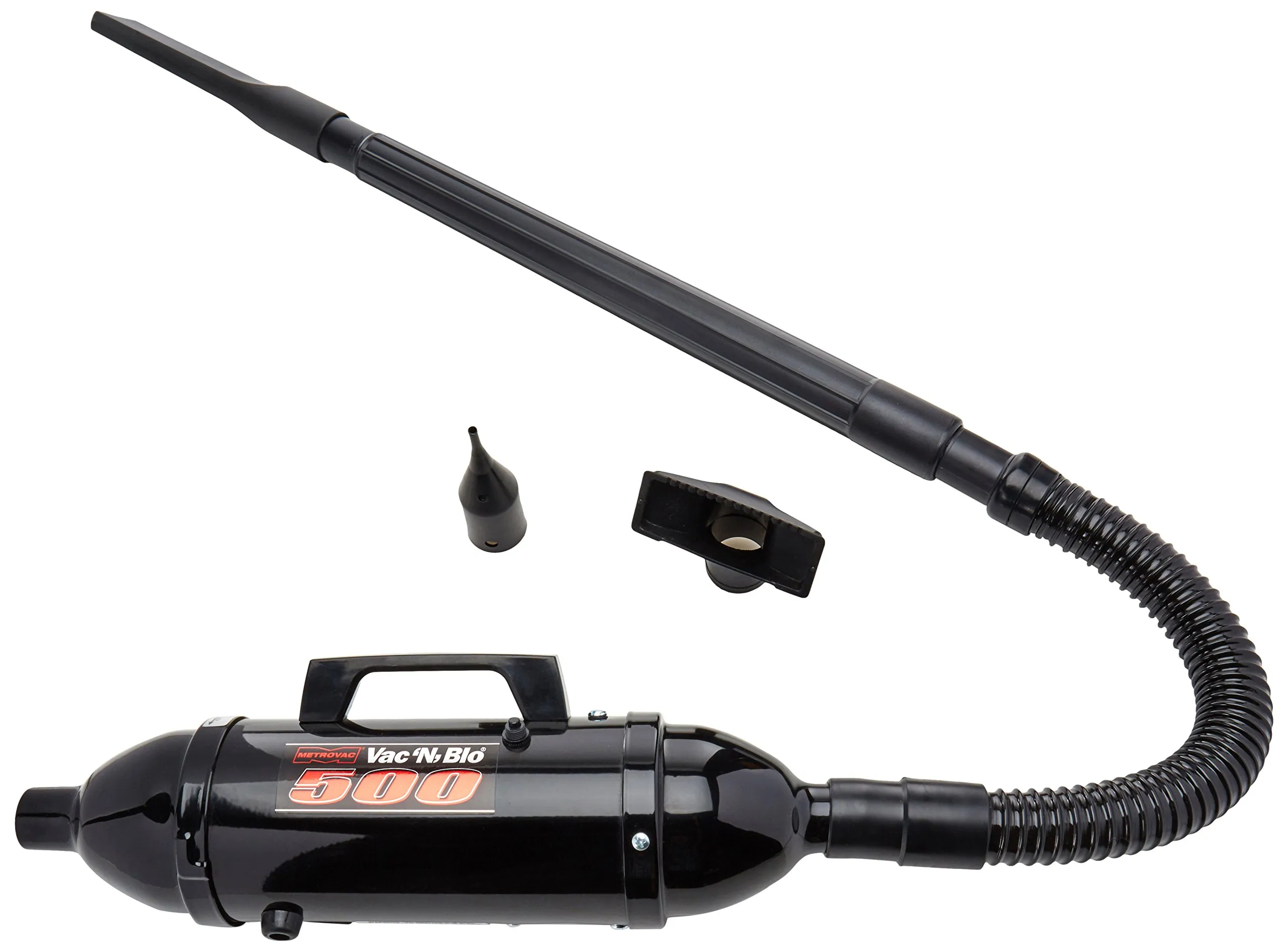 METROVAC Vac N' Blo 500W Hand Vacuum & Blower - Lightweight, All-Steel, 60' Water Lift, Black Finish
