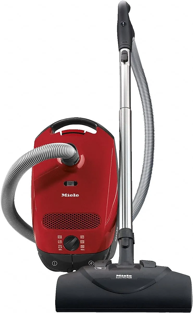 Miele Classic C1 HomeCare Canister Vacuum, Mango Red - High Suction Power & Adjustable Wand