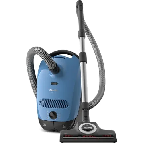 Miele Classic C1 Turbo Team Bagged Canister Vacuum - Tech Blue, Ideal for Hard Floors & Carpets