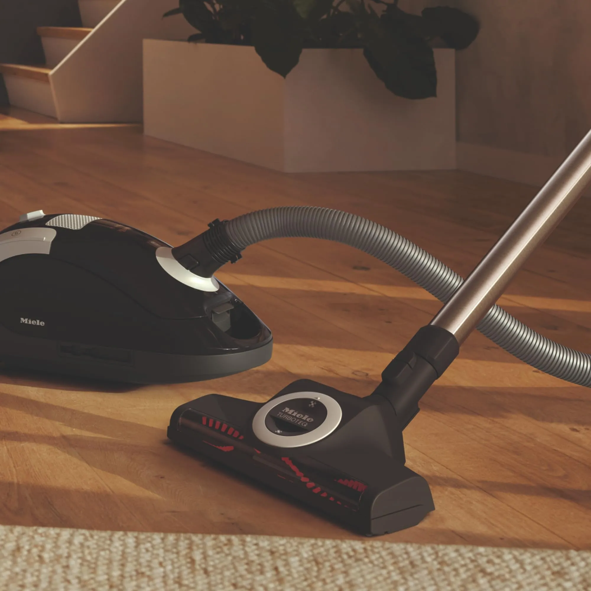 Miele Compact C1 Turbo Team Bagged Canister Vacuum - Obsidian Black - Powerful & Lightweight - Image 9