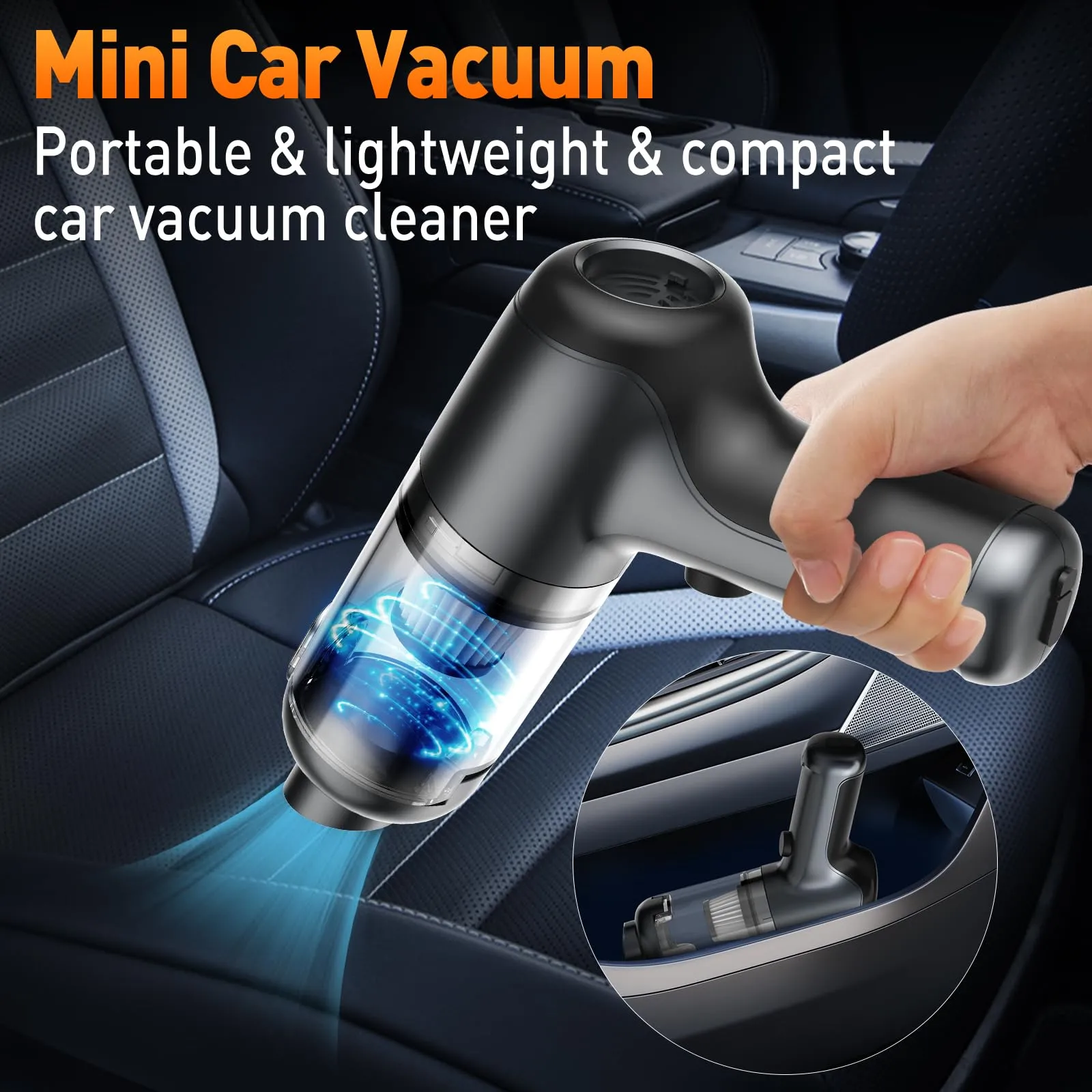 Mini Handheld Vacuum Cordless, 3 in 1 Dust Buster & Air Blower, Rechargeable Car Vacuum Cleaner - Image 5