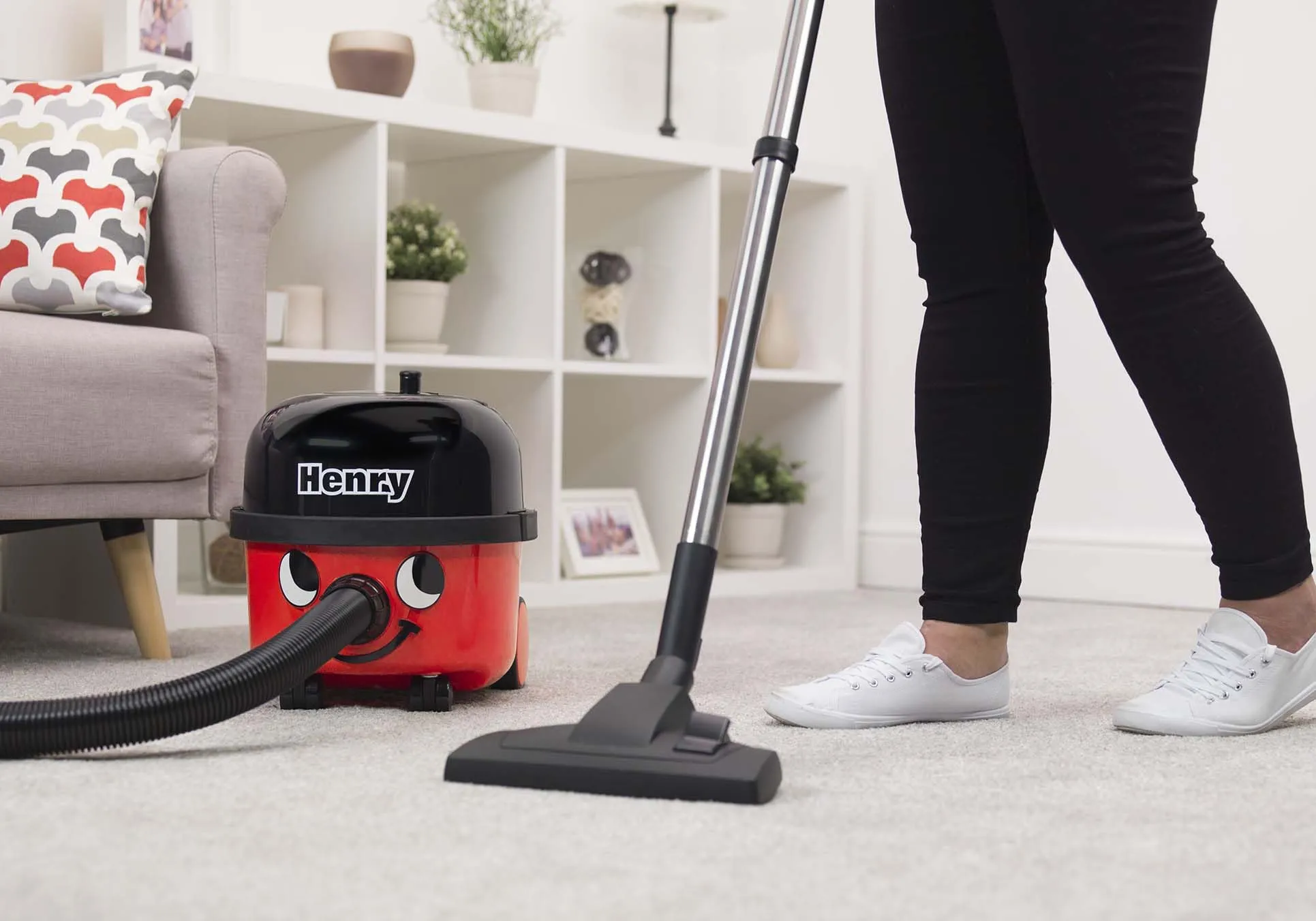 NaceCare Canister Vacuum, Red - Compact Design with 680W Motor, TriTex Filtration & Tools - Image 2