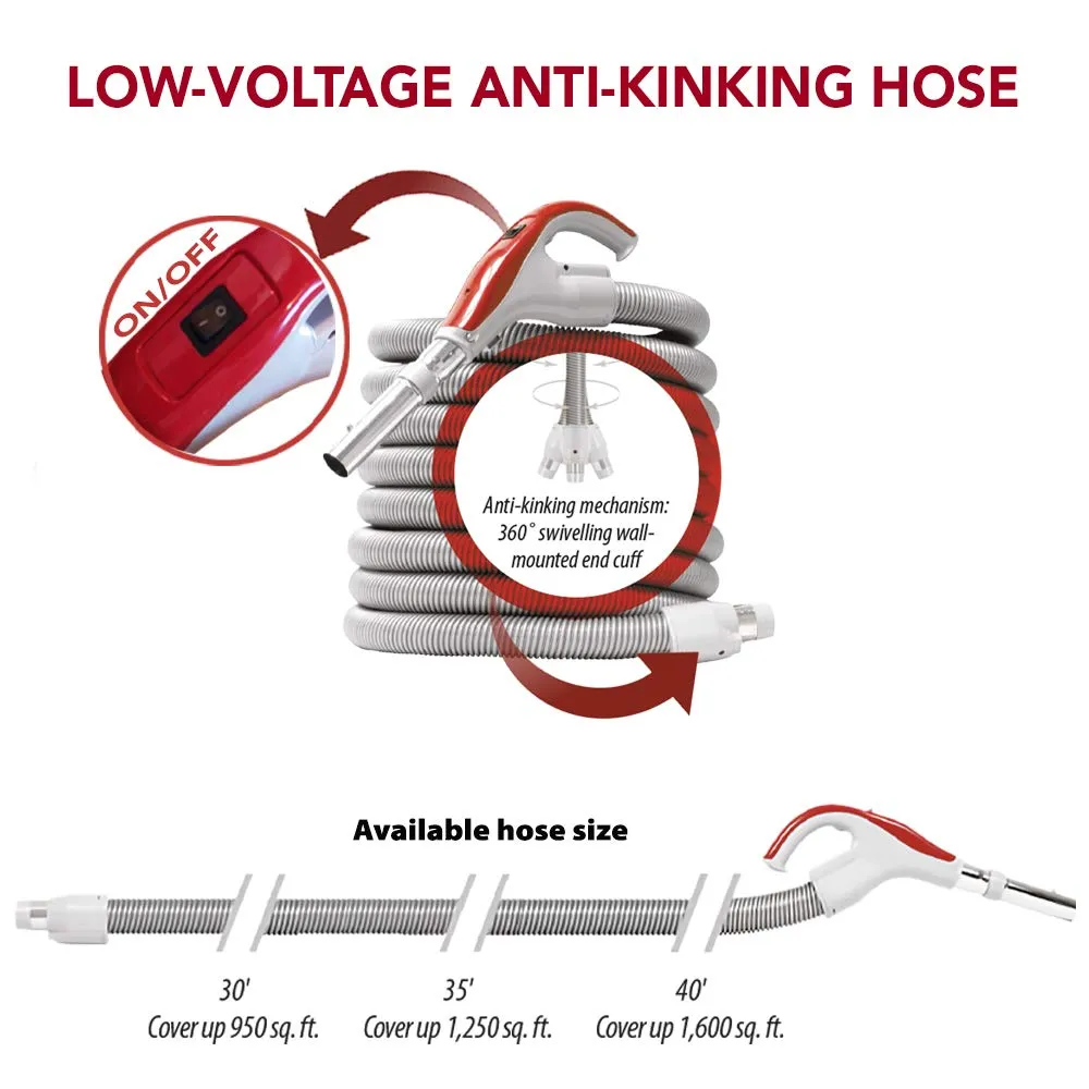 Nadair 700 AW Compact Central Vacuum System with Hybrid Filtration, 30ft Accessory Kit, Silver - Image 7