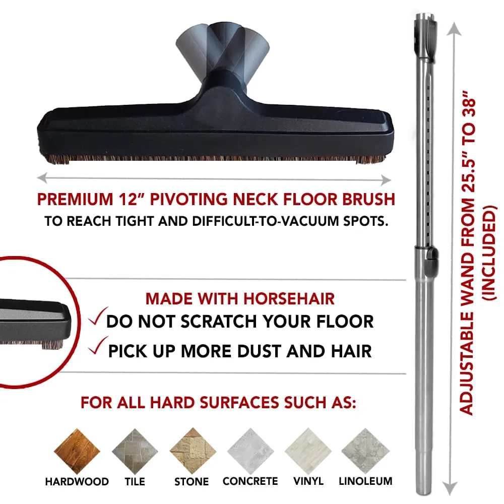 Nadair 700 AW Compact Central Vacuum System with Hybrid Filtration, 30ft Accessory Kit, Silver - Image 8