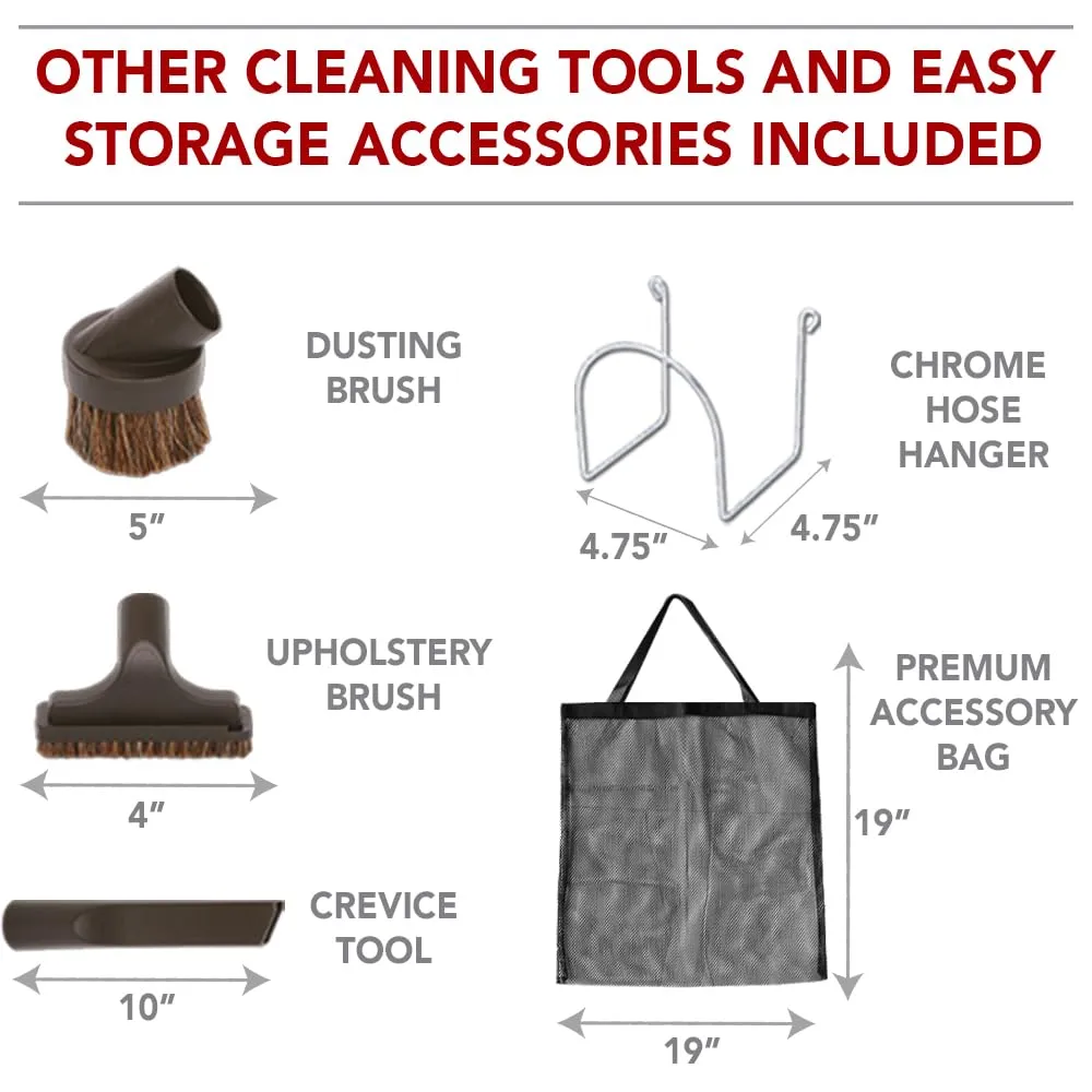 Nadair 700 AW Compact Central Vacuum System with Hybrid Filtration, 30ft Accessory Kit, Silver - Image 9