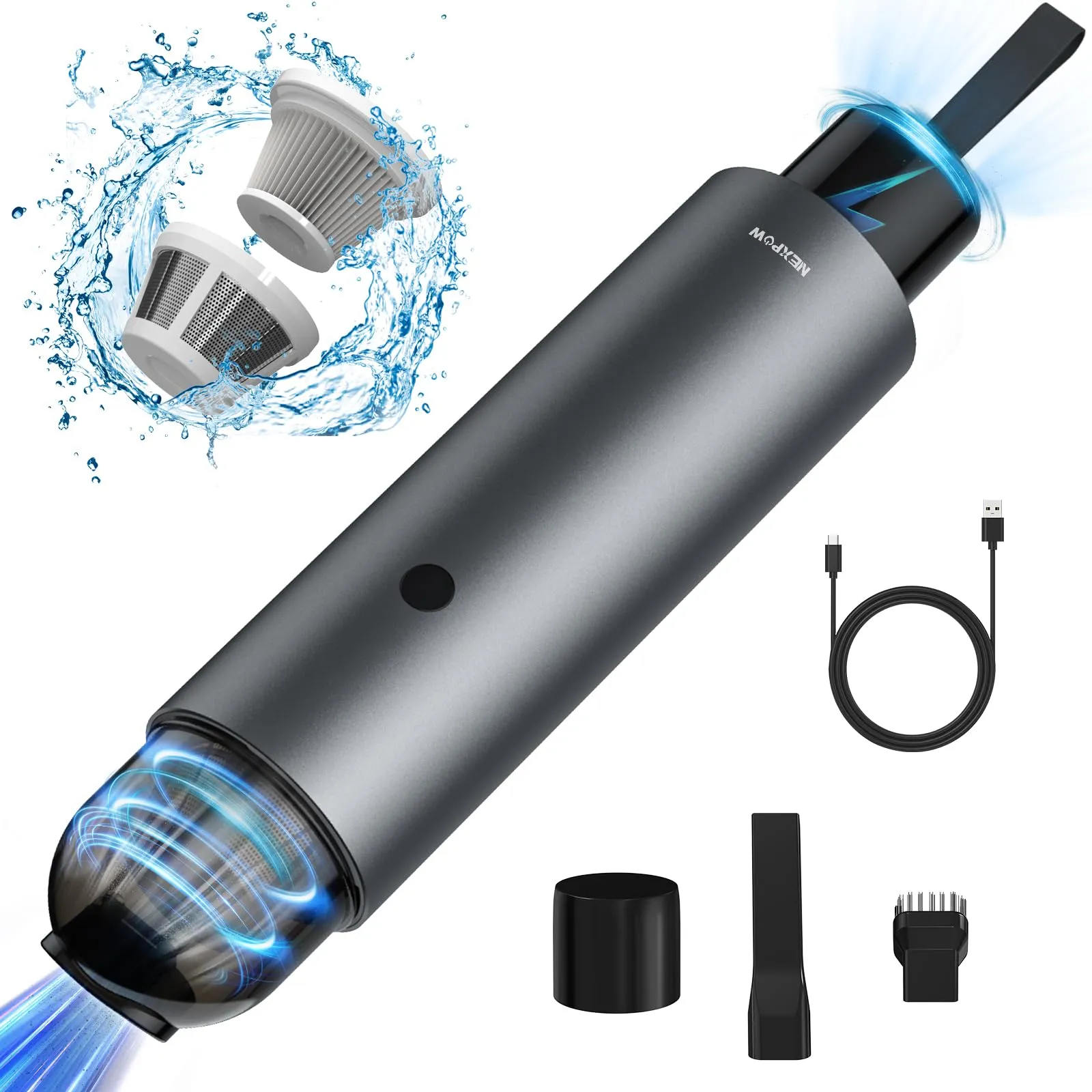 NEXPOW Handheld Car Vacuum Cleaner with Power Bank, 10000PA Cordless Portable Vacuum for Car & Home